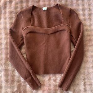 Abercrombie & Fitch Long Sleeve Ribbed Top